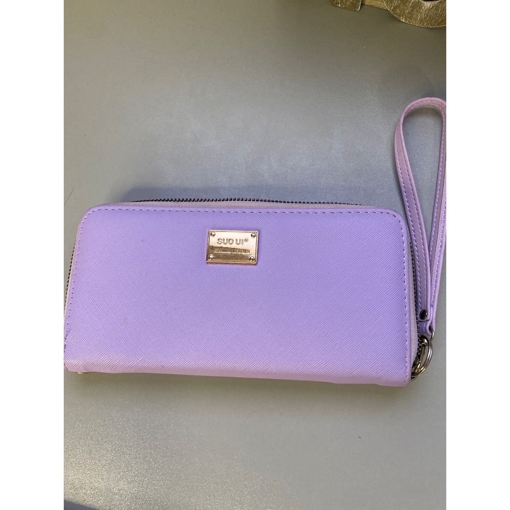 SUO‎ UI Purple Fashion Leather Wristlet Wallet Organizer